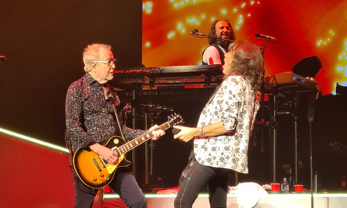 Left to right: Mick Jones, Michael Bluestein and Kelly Hansen